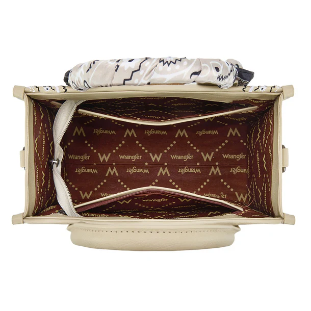 Wrangler Braided Paisley Bandana Tote Bag | Tan