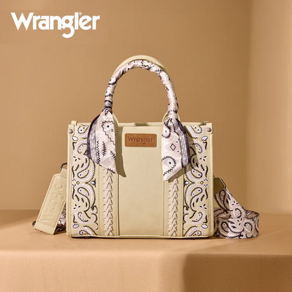 Wrangler Braided Paisley Bandana Tote Bag | Tan