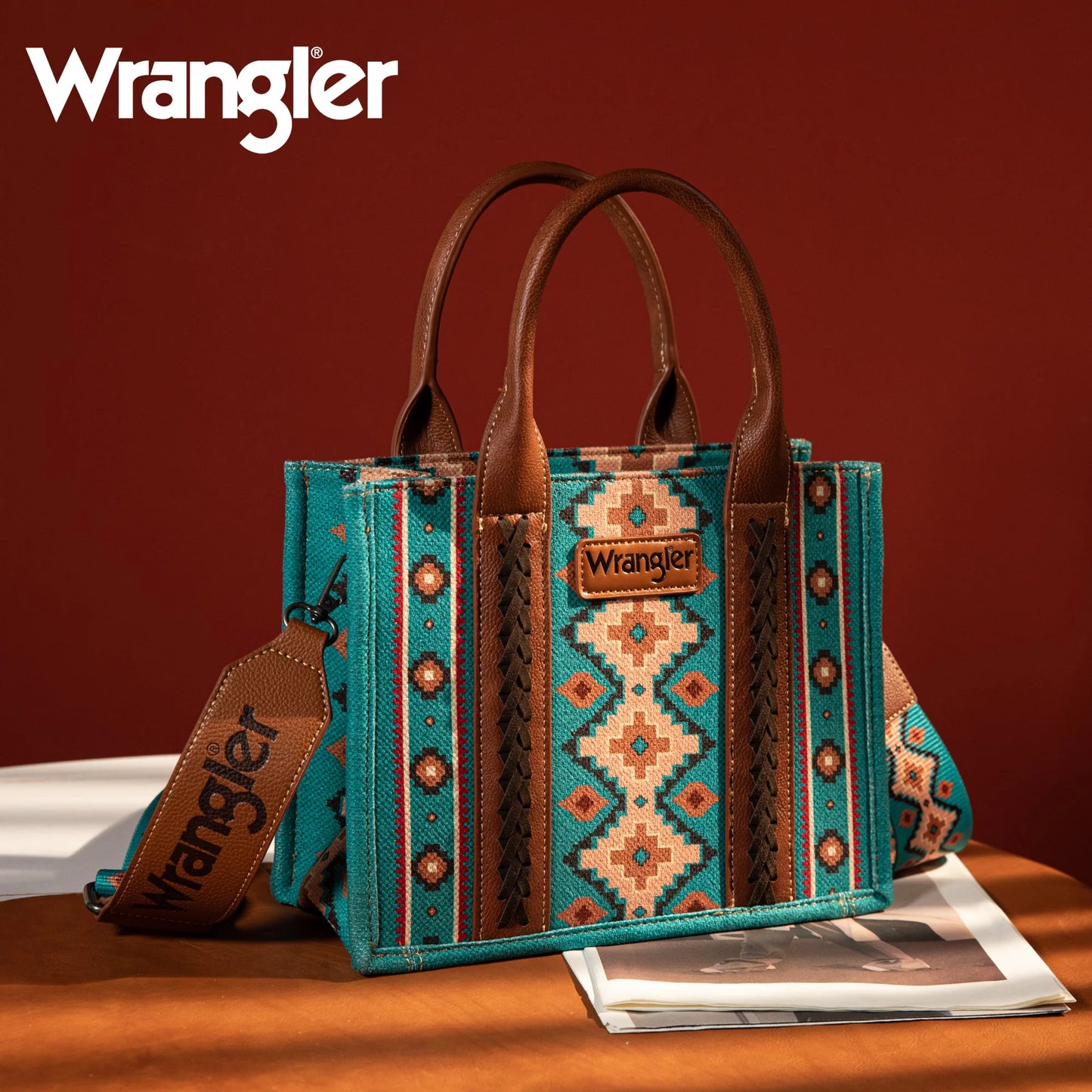 Wrangler Southwestern Crossbody Tote (Turquoise)